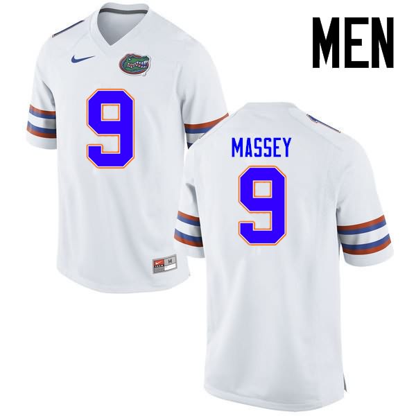 Men's NCAA Florida Gators Dre Massey #9 Stitched Authentic Nike White College Football Jersey YAF7765OS